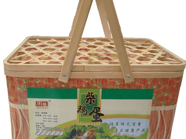 华缘柴鸡蛋45枚竹篮