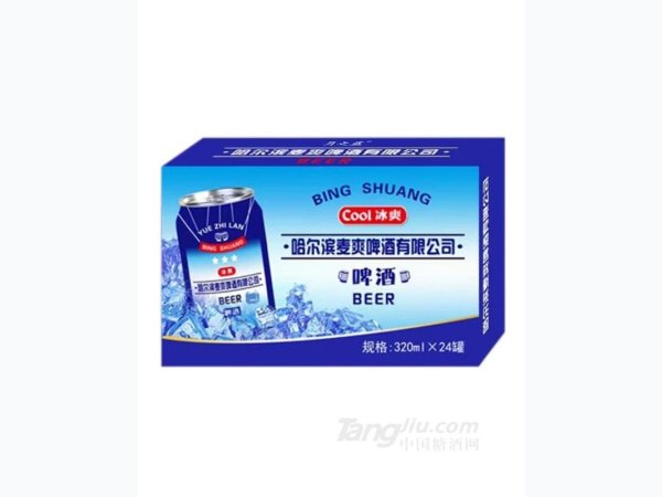 哈尔滨麦爽冰爽啤酒320ml&times;24罐