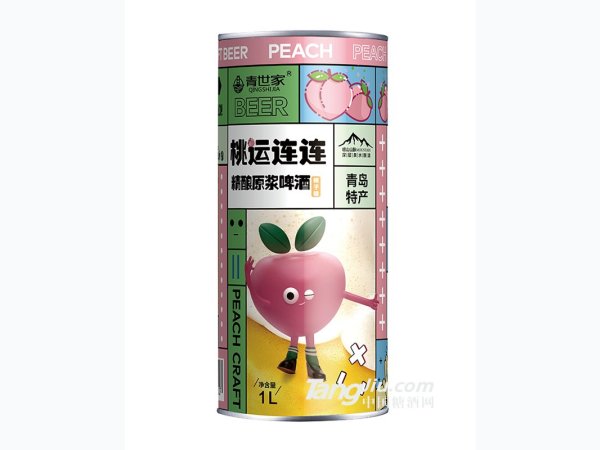 青世家-桃运连连精酿原浆啤酒1L