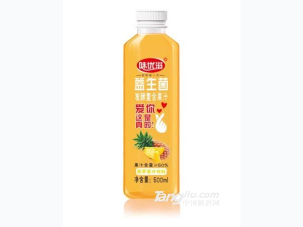 味优滋益生菌发酵菠萝果汁饮料500ml