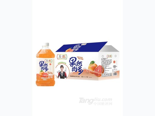 果然肉多西柚椰果复合果汁饮料1L