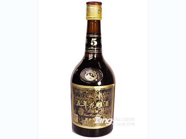 五年花雕酒黑标600ml