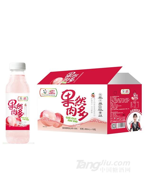果然肉多荔枝椰果复合果汁饮料450ml
