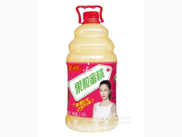 沃尔旺果粒蜜桃汁饮料2.58L