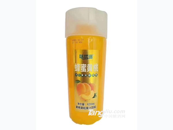 味优滋蜂蜜黄桃果粒果汁饮料420ml