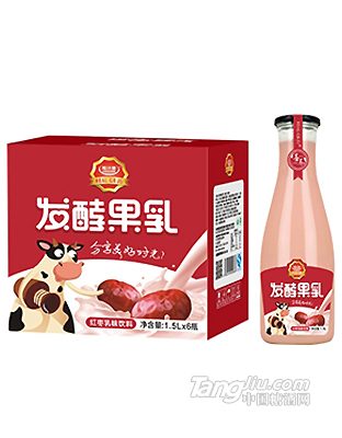 粒汁健发酵果乳红枣乳味饮料1.5LX6