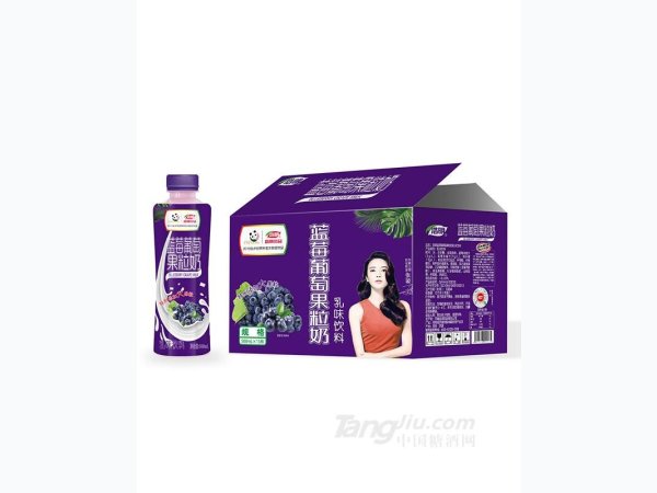蓝莓葡萄果粒奶500ml